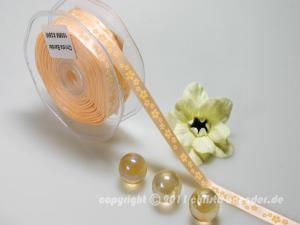 Motivband Blumenwiese Apricot ohne Draht 10mm - im Bänder Großhandel günstig kaufen!