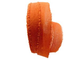 Baumwollband Jute orange 40mm ohne Draht