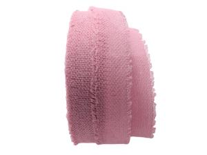 Baumwollband Jute rosa 40mm ohne Draht