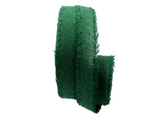Baumwollband Jute dunkelgrün 40mm ohne Draht