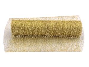 Tischband Spidertüll 250mm gold ohne Draht