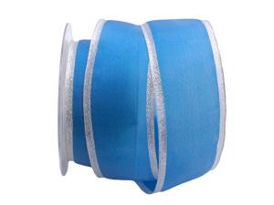 Uniband mit breiter Goldkante ca. 50mm blau ohne Draht