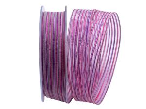 Geschenkband Dekoband Schleifenband Streifenband Strisce lila 25mm mit Draht