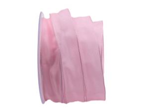 Uniband SONDERFARBE rosa 25mm mit Drahtkante