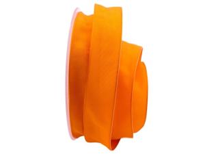 Geschenkband Dekoband Schleifenband Uniband SONDERFARBE orange 25mm mit Drahtkante