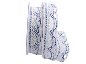 Dekoband Spitze weiß 30mm ohne Draht