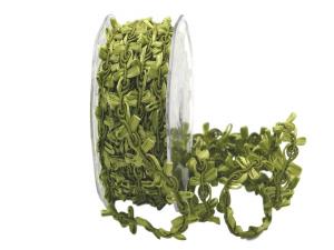 Geschenkband Dekoband Schleifenband Bändchen Flowergirland Olive ohne Draht 15mm