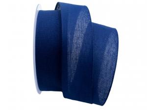 Geschenkband Dekoband Schleifenband Baumwollband Cotton dunkelblau 40mm ohne Draht