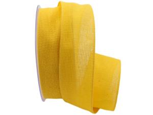 Baumwollband Cotton gelb 40mm ohne Draht