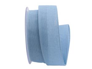 Baumwollband Cotton hellblau 40mm ohne Draht