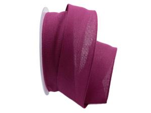 Geschenkband Dekoband Schleifenband Baumwollband Cotton lila / beere 40mm ohne Draht