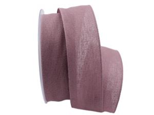 Baumwollband Cotton mauve / rosa dunkel 40mm ohne Draht