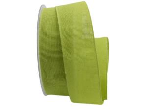 Baumwollband Cotton hellgrün 40mm ohne Draht