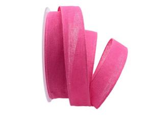 Geschenkband Dekoband Schleifenband Baumwollband Cotton pink 25mm ohne Draht