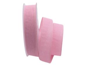 Baumwollband Cotton rosa 25mm ohne Draht