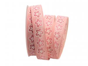 Baumwollband Sweet Summer rosa / pink 25mm ohne Draht