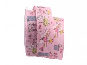 Geschenkband Dekoband Schleifenband Dekoband Prinzessin rosa 40mm mit Nylonkante