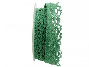 Dekoband Spitze 25mm grün ohne Draht Dekoband Spitze 25mm grün ohne Draht