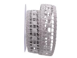 Dekoband Spitze 35mm grau ohne Draht