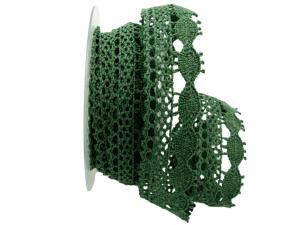 Dekoband Spitze 35mm grün ohne Draht Dekoband Spitze 35mm grün ohne Draht