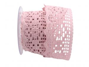 Geschenkband Dekoband Schleifenband Dekoband Spitze 65mm rosa ohne Draht