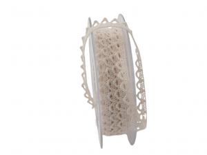 Dekoband Spitze 7-8mm creme ohne Draht