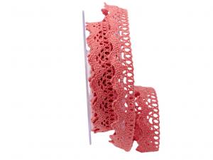 Dekoband Spitze rosa / lachs 25mm ohne Draht