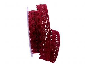 Dekoband Spitze bordeaux 25mm ohne Draht Dekoband Spitze bordeaux 25mm ohne Draht
