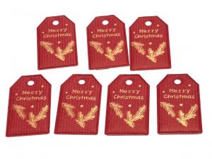 Geschenkanhänger Merry Christmas rot 16 Stück 3D