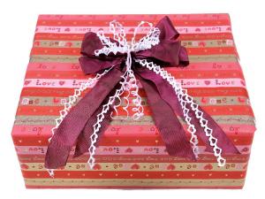 Geschenkband Dekoband Schleifenband Geschenkpapier-Set  Herz rot 10m