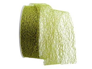 Geschenkband Dekoband Schleifenband Gitterband Floral Grün ohne Draht 40mm