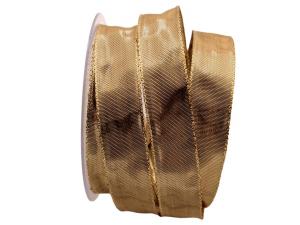 Geschenkband Dekoband Schleifenband Goldband Semplicità gold 25mm mit Draht