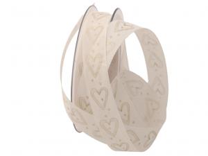 Herzband Herzlinien creme/ gold 25mm ohne Draht