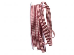 Karoband Landhauskarobändchen Bordeaux ohne Draht 6mm