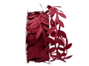Geschenkband Dekoband Schleifenband Motivband Blättergirlande Bordeaux ohne Draht 26mm