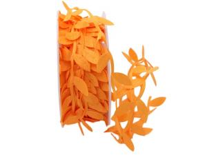 Geschenkband Dekoband Schleifenband Motivband Blättergirlande Orange ohne Draht 26mm
