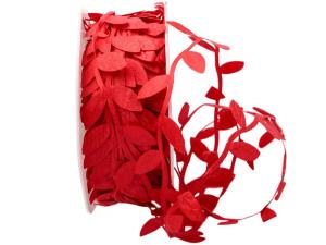 Geschenkband Dekoband Schleifenband Motivband Blättergirlande Rot ohne Draht 26mm