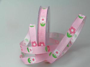 Motivband Blume rosa 15mm mit Draht - Geschenkband günstig online kaufen!