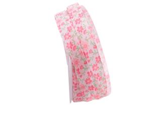 Geschenkband Dekoband Schleifenband Motivband kleine Blümchen rosa 15mm mit Nylonkante