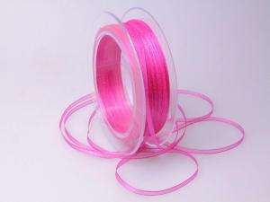 Organzabändchen 3mm pink ohne Draht