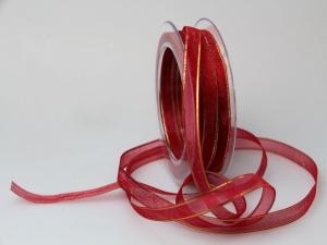 6mm Schleifenband rot Weihnachten Organza 0,18 €/m 10m Organzaband 