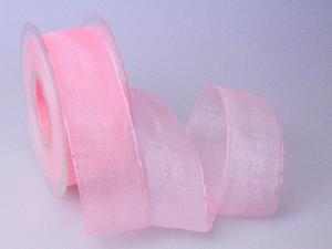 Organzaband 40mm rosa ohne Draht - Schleifenband günstig online kaufen!