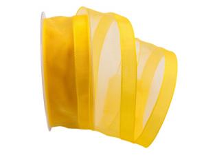 Organzaband Frühjahrsorganza Gelb ohne Draht 40mm Organzaband Frühjahrsorganza Gelb ohne Draht 40mm