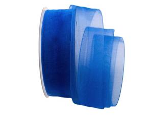 Organzaband Luminoso blau 40mm ohne Draht - Dekoband günstig online kaufen!