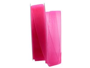 Geschenkband Dekoband Schleifenband Organzaband Luminoso pink 25mm ohne Draht