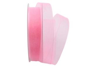 Geschenkband Dekoband Schleifenband Organzaband Luminoso rosa 25mm ohne Draht