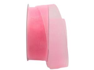 Organzaband Luminoso rosa 40mm ohne Draht im Bänder Großhandel günstig kaufen!