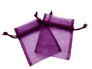 Geschenkband Dekoband Schleifenband Organzasäckchen 7x10 cm lila dunkel 10 Stück