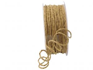 Papierkordel Gold 2mm mit Draht
