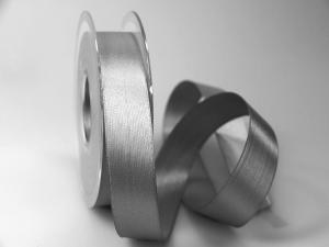 Satinband Grau ohne Draht 25mm